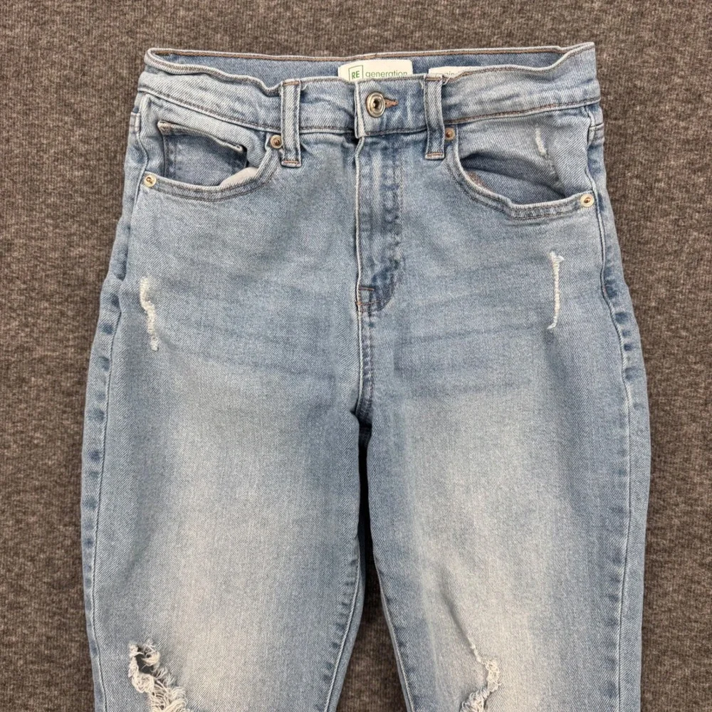 RE Generation Celebrity Pink‎ Mindful High Rise Skinny Distressed Jeans Light 25